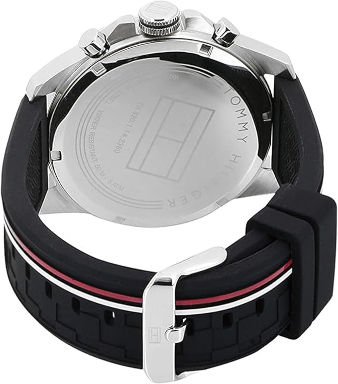 Tommy Black Dial with Silicone Strap