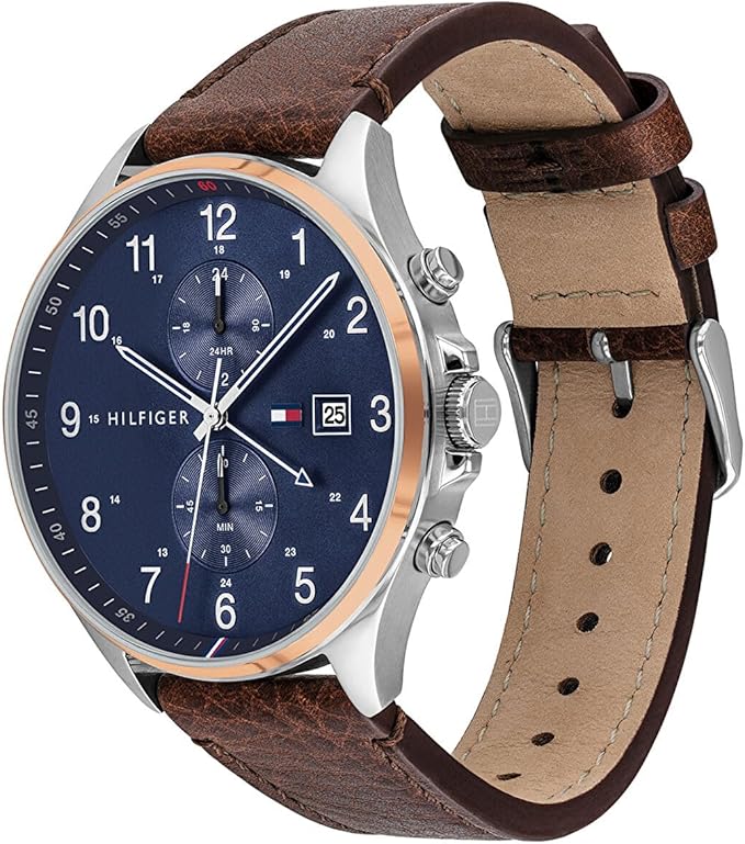 Tommy Blue Dial with Brown Leather Strap