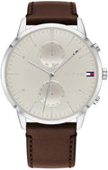 Tommy Beige Dial With Brown Leather Strap