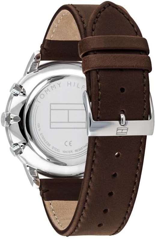 Tommy Beige Dial With Brown Leather Strap